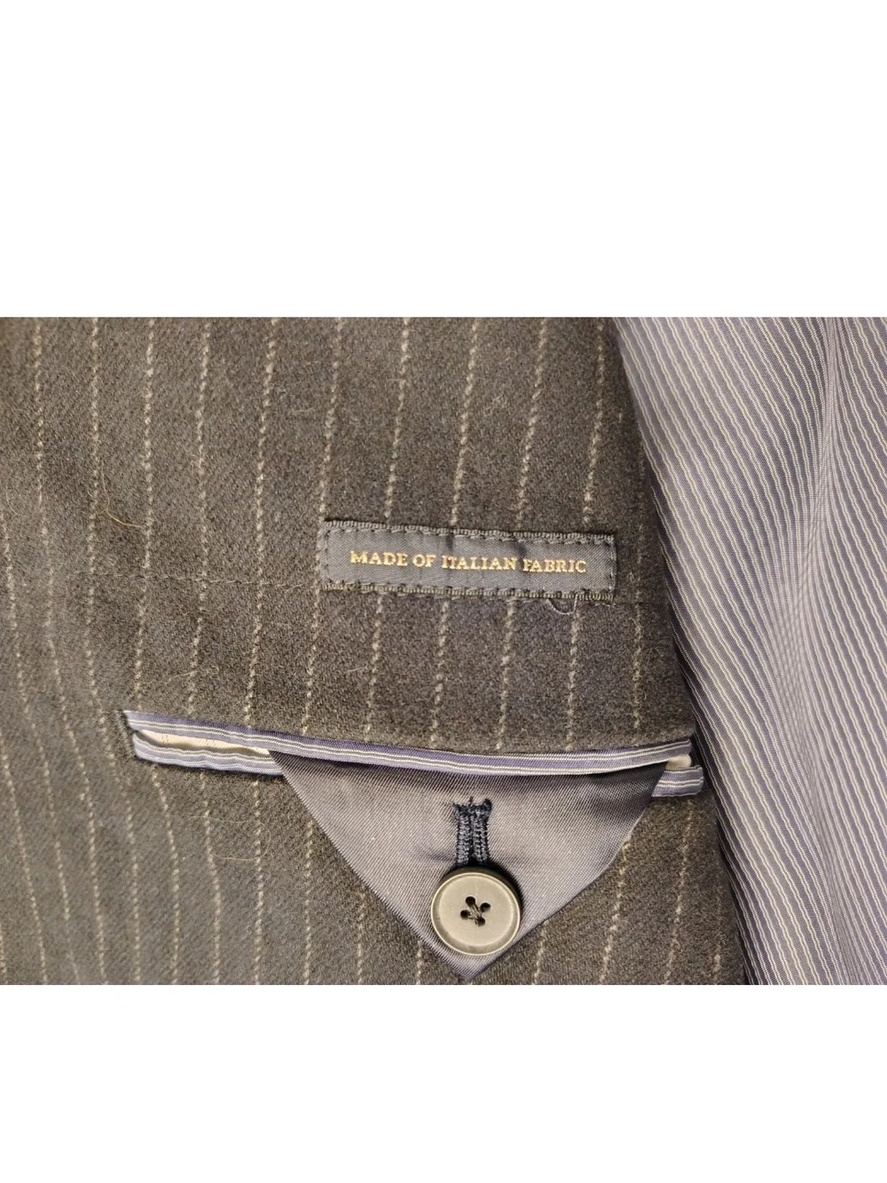 Men's Banana Republic Tailored Fit Navy Striped 2bt Cotton Blazer Sport Coat 44R